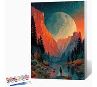 Landscape Paint by Numbers for Adults Abstract Paint by Numbers Kits, Hobbies for Adults Women, DIY Acrylic Pigment Color Oil Drawing Kits Wall Art for Room Decor 16x24 inch (Without Frame) -LKF0751A