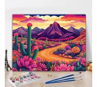 Landscape Paint by Numbers for Adults Beginners, Plants Painting by Numbers for Adults with Brushes and Acrylic Pigment, Canvas Paintwork for Home Wall Decor, Gift for Women 40x60cm (Unframed) Y3-340