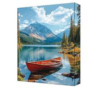 Landscape Paint by Numbers for Adults, Complete DIY Snow Mountain Paint by Numbers kits, 16x22in Coloured Canvas with Acrylic Paints and Brushesfor Beginners Adults, Home Decor, Frameless G-498