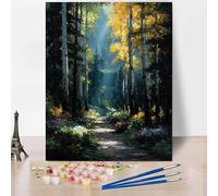 Landscape Paint by Numbers for Adults, DIY Paint by Numbers Abstract, Canvas Oil Painting Kit With 3 Paintbrushes, Acrylic Pigment Drawing Paintwork for Gifts for Women 40x53 inch Without Frame -XY36B