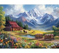 Landscape Paint by Numbers for Adults,Farm Painting by Numbers Kits Children or Beginner,DIY Canvas Adult Crafts Oil Painting with Paint Brushes Acrylic Drawing Paintwork 30x50cm Frameless E1-1300