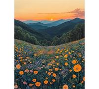 Landscape Paint by Numbers for Adults, Flowers Paint by Numbers Kits with Acrylic Paints and Brushes, Without Frame DIY Digital Painting for Beginner, 36x48in Color Oil Painting for Home Decor x-z797