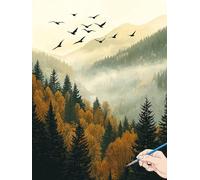 Landscape Paint by Numbers for Adults Forest Painting by Numbers for Aadults Kids, Canvas Oil Paintings with Acrylic Pigment Kits Hobbies for Adults Women for Christmas Decorations Gifts 60x80cm I-70