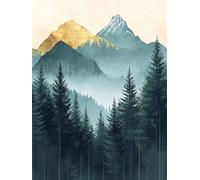 Landscape Paint by Numbers for Adults,Forest Painting by Numbers Kits Children or Beginner,DIY Canvas Adult Crafts Oil Painting with Paint Brushes Acrylic Drawing Paintwork 30x40cm Frameless E1-1054