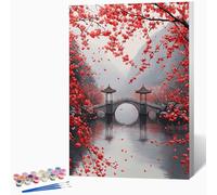 Landscape Paint by Numbers for Adults Japan Paint by Numbers Kits, Hobbies for Adults Women, DIY Acrylic Pigment Color Oil Drawing Kits Wall Art for Room Decor 28x38 inch (Without Frame) -LKF0780V2