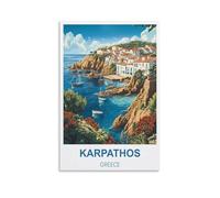 Landscape Paint by Numbers for Adults,Karpathos Greece DIY Color Oil Painting Paints,Home Wall Decor 40x50cm
