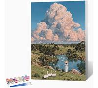 Landscape Paint by Numbers for Adults Landscape Paint by Numbers Kits, Hobbies for Adults Women, Acrylic Pigment Color Oil Drawing Kits Wall Art for Room Decor 40x53 inch (Without Frame) -LKF0718W5