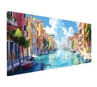 Landscape Paint by Numbers for Adults Large 100x40cm Venice Painting by Numbers Canvas Kits, Cheerful Painting Kits for Adults, DIY Acrylic Paints Drawing Paintwork for Autumn Decorations Gifts P-26