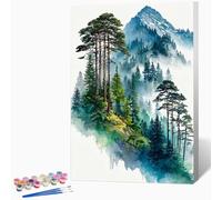 Landscape Paint by Numbers for Adults Mountains and Rivers Paint by Numbers Kits, Hobbies for Adults Women, Acrylic Pigment Oil Drawing Kits Wall Art Room Decor 16x24in (Without Frame) -LKF076820