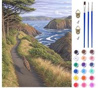 Landscape Paint by Numbers for Adults on Canvas, Paint by Numbers Kits Abstract, DIY Crafts for Adults Oil Painting Art Kits with Acrylic Oil Painting and Brushes, Home Wall Decor Gifts 16x20in 8-8727