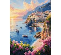 Landscape Paint by Numbers for Adults, Paint by Numbers Beach DIY Acrylic Oil Painting Kits, with 3 Brushes, Simple Painting Kits for Beginner Kids for Home Wall Decor Gifts 90X120cm, Model 1393