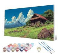 Landscape Paint by Numbers for Adults, Paint by Numbers Cabin Pattern Design Painting Kits, Acrylic Painting Kit with Brushes Adult Crafts for Room Decor, Wall Art, Gifts 100 x 300 cm -hcw2507BI