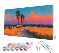 Landscape Paint by Numbers for Adults, Paint by Numbers Cloud Pattern Design Painting Kits, Acrylic Painting Kit with Brushes Adult Crafts for Room Decor, Wall Art, Gifts for Women 70x140cm -hcw2507V3