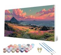 Landscape Paint by Numbers for Adults, Paint by Numbers Cloud Pattern Design Painting Kits, Acrylic Painting Kit with Brushes Adult Crafts for Room Decor, Wall Art, Gifts 50 x 100 cm -hcw2507W4