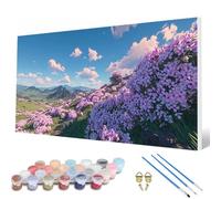 Landscape Paint by Numbers for Adults, Paint by Numbers Flowers Pattern Design Painting Kits, Acrylic Painting Kit with Brushes Adult Crafts for Room Decor, Wall Art, Gifts 20X40Inch -hcw25079A