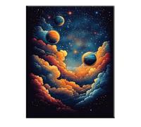 Landscape Paint by Numbers for Adults, Paint by Numbers Kits for Beginners, DIY Craft Oil Painting Art Kits for Adults with Paint Brushes Acrylic, Home Wall Decor, 50x70cm, Without Frame Planet 2w-228