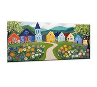 Landscape Paint by Numbers for Adults, Paint by Numbers Kits On Canvas, DIY Digital Painting for Adults Beginners with Acrylic and Brushes, House Oil Painting for Home Wall Decor 12x24 Inch w0-352