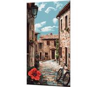 Landscape Paint by Numbers for Adults, Paint by Numbers Kits On Canvas, DIY Digital Painting for Beginners with Acrylic and Brushes, Architecture Oil Painting for Home Wall Decor 40x80 Inch w0-1175