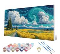 Landscape Paint by Numbers for Adults, Paint by Numbers Landscape Pattern Design Painting Kits, Acrylic Painting Kit with Brushes Adult Crafts for Room Decor, Wall Art, Gifts 70 x 140 cm -hcw2507QQ