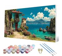 Landscape Paint by Numbers for Adults, Paint by Numbers Ocean Pattern Design Painting Kits, Acrylic Painting Kit with Brushes Adult Crafts for Room Decor, Wall Art, Gifts for Women 50x100cm -hcw2507W1