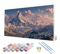 Landscape Paint by Numbers for Adults, Paint by Numbers Snow Mountain Pattern Design Painting Kits, Acrylic Painting Kit with Brushes Adult Crafts for Room Decor, Wall Art 100 x 300 cm -hcw250768