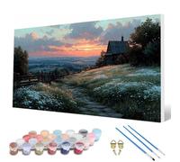 Landscape Paint by Numbers for Adults, Paint by Numbers Sunset Pattern Design Painting Kits, Acrylic Painting Kit with Brushes Adult Crafts for Room Decor, Wall Art, Gifts 12X24Inch -hcw2507J69D4