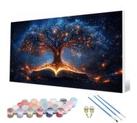 Landscape Paint by Numbers for Adults, Paint by Numbers Tree of Life Pattern Design Painting Kits, Acrylic Painting Kit with Brushes Adult Crafts for Room Decor, Wall Art, Gifts 50X120Inch -hcw2507F8