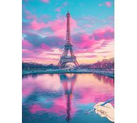 Landscape Paint by Numbers for Adults Paris Painting by Numbers for Aadults Kids, Canvas Oil Paintings with Acrylic Pigment Kits Hobbies for Adults Women for Christmas Decorations Gifts 70x90cm L-71