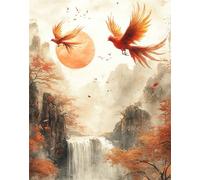 Landscape Paint by Numbers for Adults, Phoenix Paint by Numbers Kits On Colored Canvas, Hobbies for Adults Women, Easy DIY Acrylic Pigment Drawing Paintwork for Gifts, 24x32in, Without Frame x-z789