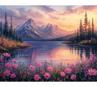 Landscape Paint by Numbers for Adults, Snow Mountain Paint by Numbers Kits On Canvas, Hobbies for Adults Women, Easy DIY Acrylic Pigment Drawing Paintwork for Gifts, 40x54in, Without Frame x-z283