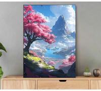 Landscape Paint by Numbers for Adults with Frame 40x50cm Adult Paint by Numbers Tree Oil Painting DIY Art Craft Kit with Brushes and Acrylic Pigment for Home Bedroom Wall Decor, Gifts Women LyA-1669