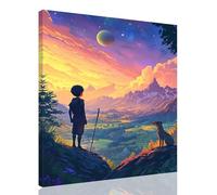 Landscape Paint by Numbers for Adults with Frame,Colorful Paint by Number Canvas with Acrylic Paints Brushes,Hobbies for Adults Women DIY Oil Painting Kits for Home Wall Decor Gifts 16x20 inch,kk-885