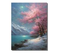Landscape Paint by Numbers for Adults with Frame, Paint by Numbers Abstract, Easy DIY Oil Painting Kits on Canvas with Brushes, Hobbies for Women, Painting for Home Wall Decor Gifts 16x22 in ZBSDK528