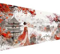 Landscape Paint by Numbers Japanese Women Paint by Numbers Kits for Adults Beginner DIY Oil Painting Kits with Brushes Acrylic Pigment Drawing on Color Canvas Craft, Home Wall Decor 30x60cm w2166-22V