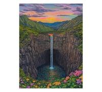 Landscape Paint by Numbers Kit for Adults Waterfall Craft Kits with Brushe Acrylic Paint Set Canvas for Painting 20x28in, Canvas Wall Art Supplies for Fall Decor, Gifts for Women Room Decor JLYH-6451