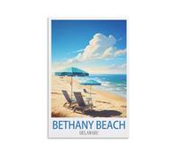 Landscape Paint by Numbers Kits,Bethany Beach Delaware,Easy DIY Acrylic Pigment Drawing Paintwork for Home Wall Decor 50x60cm