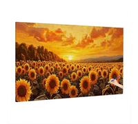 Landscape Paint by Numbers Kits, Large Paint by Numbers for Adults Sunset 140x60cm, DIY Adult Crafts for Beginner, Canvas Oil Painting Kit for Kids, Hobbies for Adults Women, Autumn Decor Room R-57