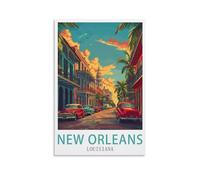 Landscape Paint by Numbers Kits,New Orleans Louisiana Easy DIY Acrylic Pigment Drawing Paintwork for Home Wall Decor 20x30cm