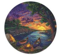 Landscape Painting 1000 Pieces Round Puzzle Creative Seeking A Challenging And Relaxing Activity Games for Adults And Kids 1000pcs (67.5x67.5cm)