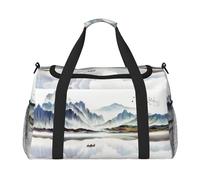 Landscape Painting Full Print Travel Duffle Bag with Adjustable Shoulder Strap,Large Capacity Twill Polyester Crossbody Bag for Gym,Weekend Trips Outdoor Activities