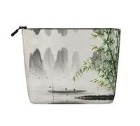 Landscape Painting Multi Functional Single-Layer Linen Makeup Bag - Fashionable and Practical Cosmetic Storage Bag