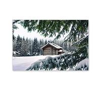 Landscape Painting Print on Canvas-Winter Scene Canvas Wall Art-winter Forest snow Posters and Prints-Snow Canvas Picture Artwork for Home Decor 60x90cm(24x35in) Frameless
