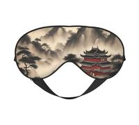 Landscape Painting Print Silk Sleep Mask with Adjustable Buckle Stylish Eye Mask for Women Travel Nap Shift Work Office