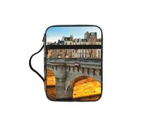 Landscape Paris Print Bible Cover Case/Book Cover, Bible Case for Women Girls,with Handle Fits for Standard Size Bible