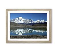 Landscape Patagonia Argentina Lake & Mountain Framed Print | A2 Oak Framed Wall Art | Ready to Hang | Modern Landscape Picture | Living Room Bedroom Lounge Office