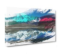 Landscape Patagonia Argentina lake & Mountain V2 Canvas Print | Gallery Wrapped 30mm Frame Wall Art | 30x20 inches | Ready to Hang | Contemporary Landscape Picture | Living Room Bedroom Lounge Office