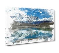 Landscape Patagonia Argentina lake & Mountain V3 Canvas Print for Living Room Bedroom Home Office Décor, Wall Art Picture Ready to Hang, 30 x 20 Inch (76 x 50 cm)