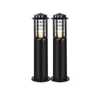 Landscape Path Light E26 Round Bollard Path Lights Modern Outdoor Driveway Lighting Lawn Floor Lamp Outside Housing Waterproof Pathway Lights Black Wired Post Path Lamps For Walkway Yard Garden