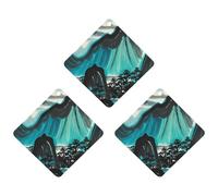 Landscape Patterns Car Air Freshener, 3 Pcs Rhombus Hanging Air Freshener Cards, Long Lasting Fragrance Scented Cards for Car, Home, Office White-style