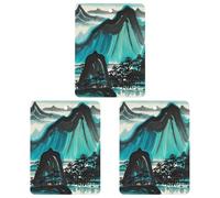 Landscape Patterns Car Air Freshener, 3 Pcs Square Hanging Air Freshener Cards, Long Lasting Fragrance Scented Cards for Car, Home, Office White-style